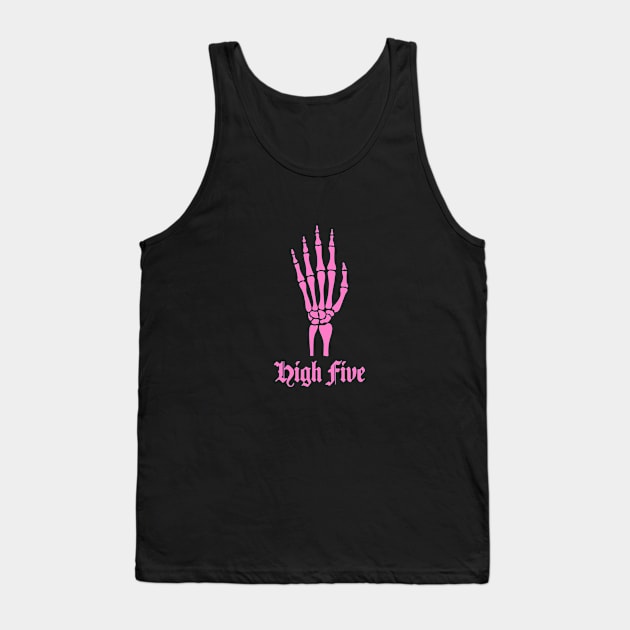 Pink Skeleton High Five Tank Top by Wearing Silly